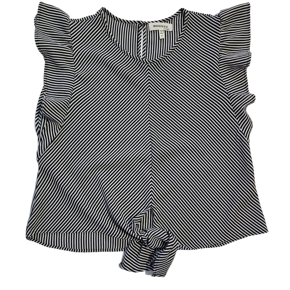 Montaeu Ruffle Cap Sleeve Top Sz Small
